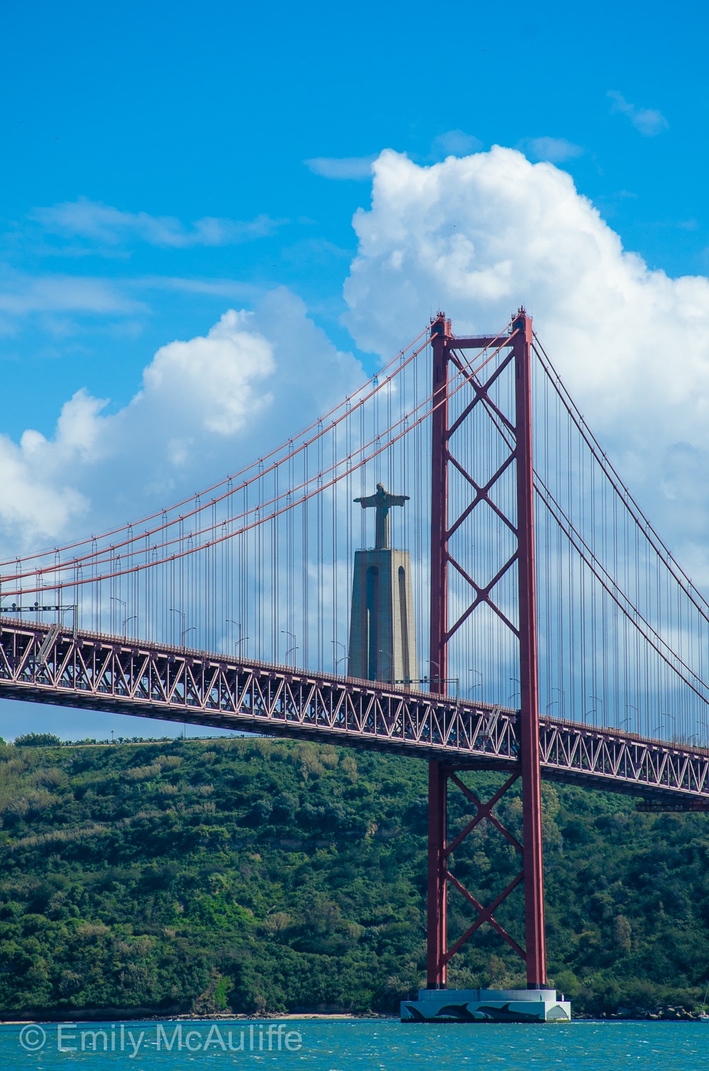 Cristo Rei and 25 de Abril bridge, Lisbon, Portugal