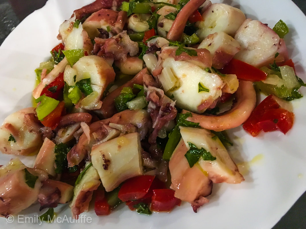 Portuguese octopus salad